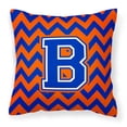 thumbnail image 2 of Letter P Chevron Orange and Blue Fabric Decorative Pillow, 2 of 8