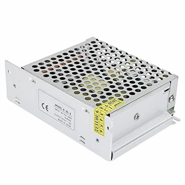 ZOUSSIQI Alimentation Électrique Commutable Lecteur DC 5V 10a, Adaptateur de Tension 5V 50w Convertisseur DC 5V Sortie Barre Lumineuse LED Équipement Transformateur Reconditionné pour CCTV (S-50-5 (5V/10A/50W) CA919-45263