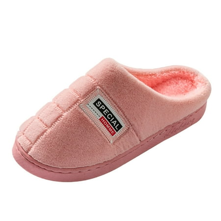 

nsendm Womens S Slippers Size 7.5 Couple Women s Winter Indoor Home Plus Velvet Warm Thick Slippers for Women Indoor Pink 6.5