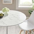 thumbnail image 7 of Modway Lippa 35.5" Round Artificial Marble Dining Table in White, 7 of 7