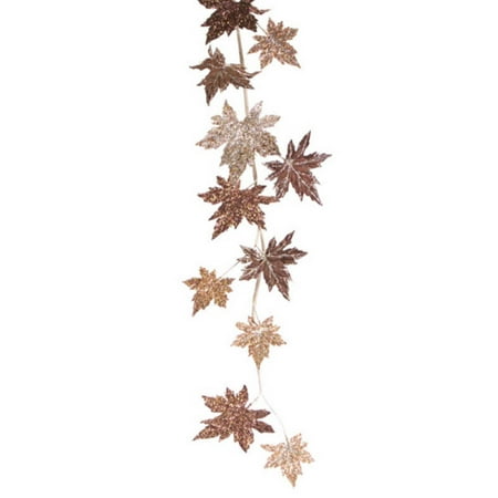 UPC 093422952095 product image for Pack of 4 Thanksgiving Fall Harvest Artificial Brown Maple Leaf Garlands 56 | upcitemdb.com