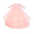 thumbnail image 1 of Vestido de actuación para niña, de encaje, de manga larga, estilo princesa, con lazo, color puro, rosa, 1 of 14