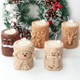 thumbnail image 4 of Molde de silicona para velas con forma de ciervo y tocón de Papá Noel barbudo, molde cilíndrico para hacer velas de yeso, regalo para decoración navideña, 4 of 5