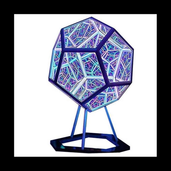 Dodecaedron Color Art Light, Fantasy Geometry Space LED Art Lamp, USB Charging Christmas Gifts Decorations,1 x Infinity Dodecaedron Color Art Light