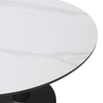 thumbnail image 4 of LeisureMod Round Dining Table Modern 40" Sintered Stone Tabletop with Black Steel Pedestal Base for Kitchen and Living Room Bristol Series in White, 4 of 10