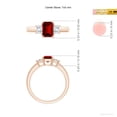thumbnail image 5 of ANGARA Lab Grown 1 Ct Ruby and Lab Diamond Three Stone Ring for Women in 14K Rose Gold (Size-7x5mm) | July Birthstone, Birthday, Anniversary, Jewelry Gift for Women | Lab-Grown Ruby Ring, 5 of 7