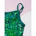 thumbnail image 3 of renvena Girls Adjustable Shoulder Straps Shiny Sequins Tank Top Camisole Party Stage Vest Green 8, 3 of 7