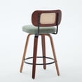 thumbnail image 5 of 26 Inch Counter Height Swivel Bar Stools, Set of 2 Upholstered Faux Leather Bar Chairs with Walnut Back, Bentwood Legs, Mid Century Modern Island Stools for Kitchen Counter, 5 of 24