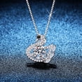 thumbnail image 3 of Leander 925 sterling silver swan necklace with a lab-grown diamond and a versatile clavicle necklace. This high-end, minimalist, and stylish clavicle necklace is the perfect gift., 3 of 6