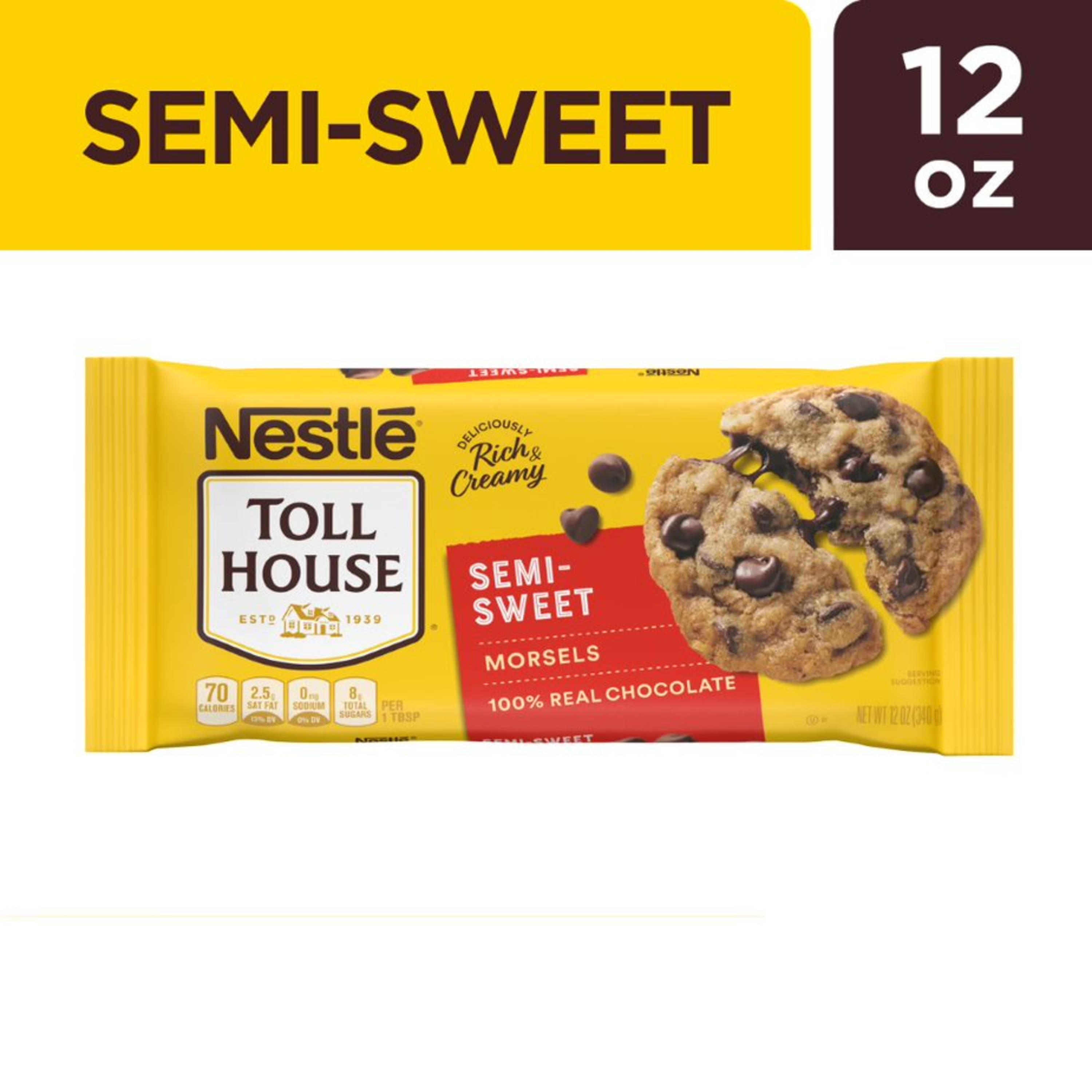 Nestle Toll House Semi Sweet Chocolate Baking Chips, 12 oz Bag