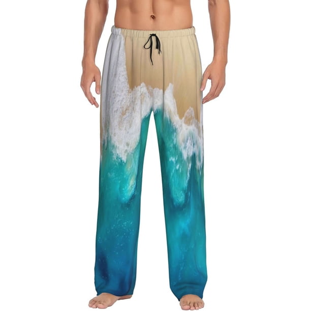 Balery Beach Pantalones de pijama para hombre, pijama ultraligero, pantalón de descanso-Large