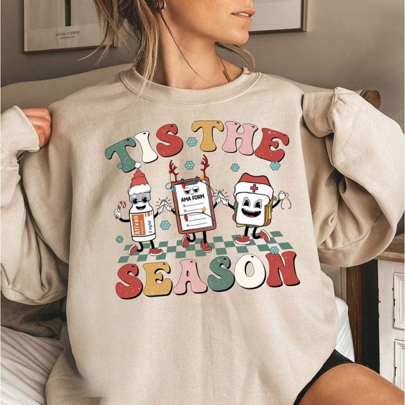 Tis The Season Christmas Shirt, Christmas ER Nurse Shirt, Tis The Season Xmas Nurse Gift, ER Crew Funny Ed Nurse Tech Shirt