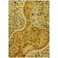 thumbnail image 2 of 5' X 8' Terra Cotta Brown And Gold Floral Medallion Washable Indoor Outdoor Area Rug, 2 of 5