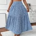 thumbnail image 5 of GXIPO Womens 2025 Maxi Skirt Casual Flowy Elastic High Waist Long Skirts with Pockets Summer Beach Cover Up Blue XL, 5 of 9