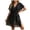 Black, variant on MOJOGO Beach Cover Up for Women Lightweight Chiffon Coverups V Neck Coverup Dress Side Slit Summer Pool Outfit Navy Free Size