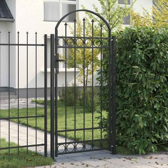 vidaXL Fence Gate Gray 102 x 200 cm Steel