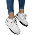 thumbnail image 3 of NOKIO Women's Walking Shoes Lightweight Casual Sneakers Breathable 𝖫a𝖼e Up Trainers Shoes Comfortable Outdoor Walking Shoes Fashion White Shoes for Back to College, 3 of 5
