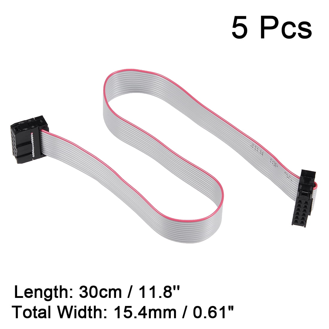 IDC 12 Pins Connector Flat Ribbon Cable Female Connector 30cm 2.54