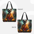 thumbnail image 2 of Pofeuu Moonlit Hairless Cat Monk Print Tote Bag for Women,Hobo HandBags with Zipper,Large Capacity Casual Shoulder Handbags with Inner Pockets, 2 of 7