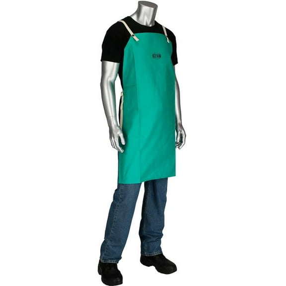 PIP B1030744 Ironcat Irontex Flame Retardant Cotton Apron - Green - 24 x 42 in.