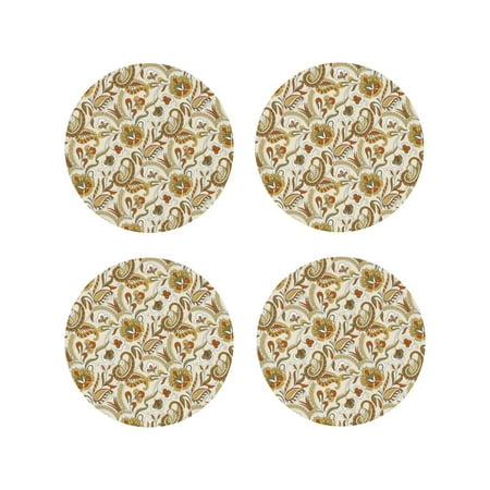 

Tideii Indian Paisley for Leather Coasters 4 Pieces Anti-fouling and Anti-scalding Decorative Coasters Suitable for Restaurants Kitchens Coffee Shops-Round Shape