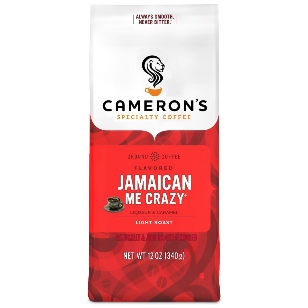Cameron's Coffee Flavored Jamaican Me Crazy Ground Coffee, Light Roast