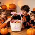 thumbnail image 5 of Sahpxhe Halloween Basket Handheld Bow Embroidered Candy Bag Gift Bags,Pumpkin Ghost Bucket Tote for Trick-Or-Treat,Party Decor and Storage,12.2x6.50in Pink-B, 5 of 6