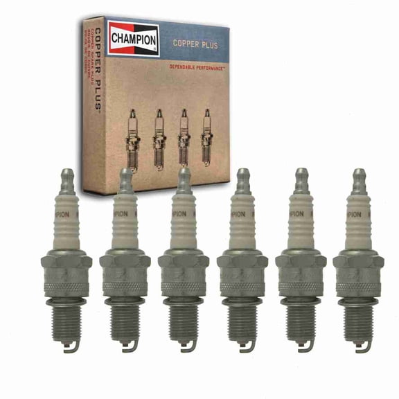 6 pc Champion Copper Plus Spark Plugs compatible with BMW 3.0CS 3.0L L6 1971-1974