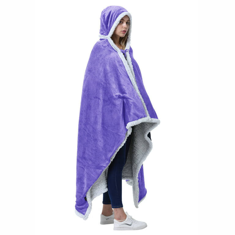 Catalonia Hooded Blanket Poncho Wearable Blanket Wrap with Hand Pockets