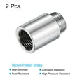 thumbnail image 4 of Uxcell G1/2 Female to G1/2 Male Thread 30mm Nickel Plated Brass Extension Pipe Fitting 2 Pack, 4 of 5