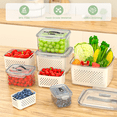 thumbnail image 4 of GPED 5 Pack Fruit Storage Containers For Fridge With Removable Colanders, Airtight Storage Container with Lids & Handle, Dishwasher & Microwave Safe, Keep Fruit Vegetable Food Meat Fresh Longer, 4 of 7