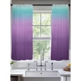 thumbnail image 2 of Turquoise Purple Sheer Curtains 72 inches Long 2 Panels Set Stripe Gradient Tiers Sheers Rod Pocket Small Window Short Curtains for Kitchen Cafe, Each 52" W x 72" L, 2 of 7