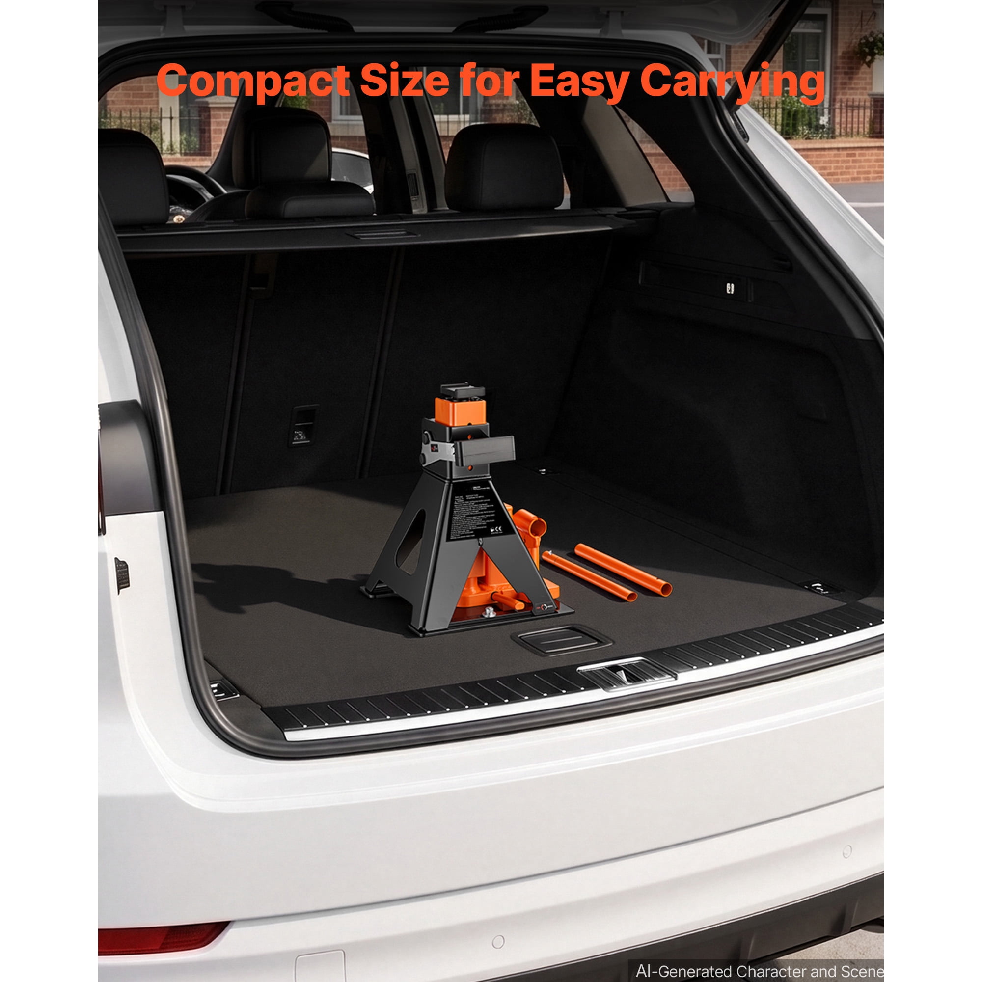 KFFKFF Bottle Jack and Jack Stand Combo, 3-Ton Capacity, Suitable for Sedans, Compact SUVs, and Small Vans, Lifting Range of 10.75"-21.14", Durable Vehicle Support Tool with Stable Base