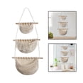 thumbnail image 6 of Hanging Fruit Baskets Macrame Hanging Basket Bohemian Decor Indoor Plant Holder Storage Basket for Organizing Potato Kitchen Beige, 6 of 8
