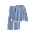 thumbnail image 1 of Conjunto de Suéter de Punto para Mujer PRETTYGARDEN con Pantalones de Pierna Ancha M Azul, 1 of 7
