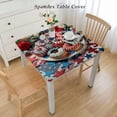 thumbnail image 2 of nygtbtfer Round Fitted Tablecloth Elastic Edged Table Cover, Watercolor Poppy Floral Wipeable Table Cloths for Kitchen Dining Party Tables,Star and Stripe USA Flag, 2 of 7