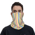 thumbnail image 7 of Neck Gaiter Face Mask Men Women Yellow Blue Pastel Stripe Seamless Bandana Face Cover Scarf Mask Balaclava Headband, 7 of 7