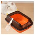 Cat with High Sides Cat Sand Box, Cat Litter Container Open Top Pet
