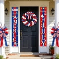 thumbnail image 1 of CaiYueKe 4th of July Decorations Patriotic Decorations Red White and Blue Banner Outdoor Hanging American Flag Porch Decor for Fourth of July Veterans Labor Memorial Presidents Flag Election Day, 1 of 7