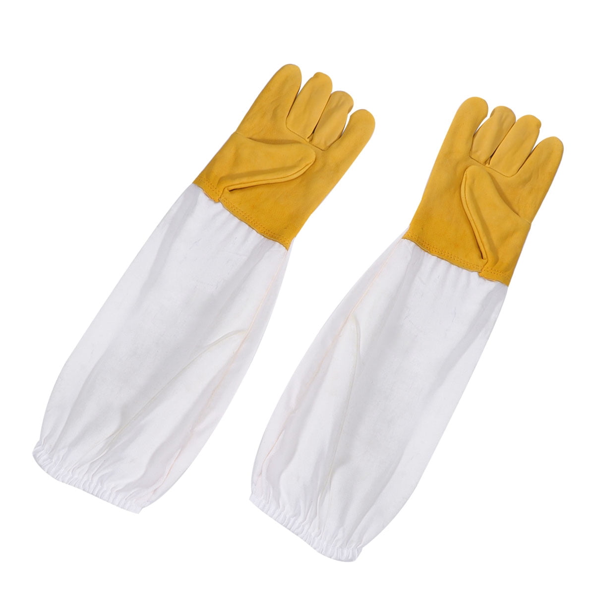 OULII 1Pair Sheepskin White Beekeeping Gloves Work Gloves for Hand Protection and Comfort