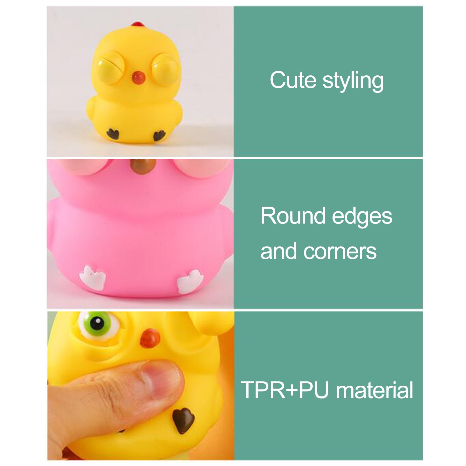 Eye-Popping Chick Squeeze Toy Funny Anti-Stress Chicken Doll