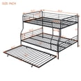 thumbnail image 4 of Full XL Over Queen Bunk Bed with Trundle,Heavy Duty Metal Bed Frame Sturdy Guard Rail for Kids/Adults,Can be Divided Into Two Beds,Black, 4 of 14
