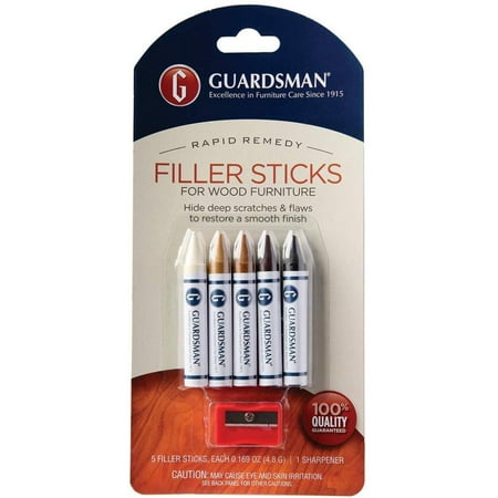 Wood Garden Furniture Stain Wood Repair Filler Sticks - 5 Colors Plus Sharpener - Repair and Restore Scratched Furniture - 500300, A no-mess, instantaneous way to maintain your wood.., By Guardsman ()