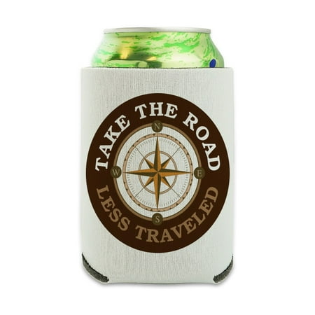 

Take The Road Less Traveled Compass Can Cooler - Drink Sleeve Hugger Collapsible Insulator - Beverage Insulated Holder