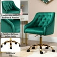 thumbnail image 6 of MOJAY Modern Velvet Office Chair with Swivel Function and Adjustable Height, Green, 6 of 9