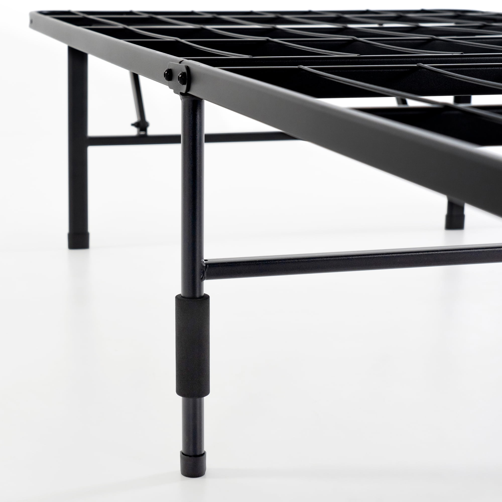 Mellow 14" Quickbase Bifold Metal Platform Bed Frame with Steel Slats, Black, Twin XL