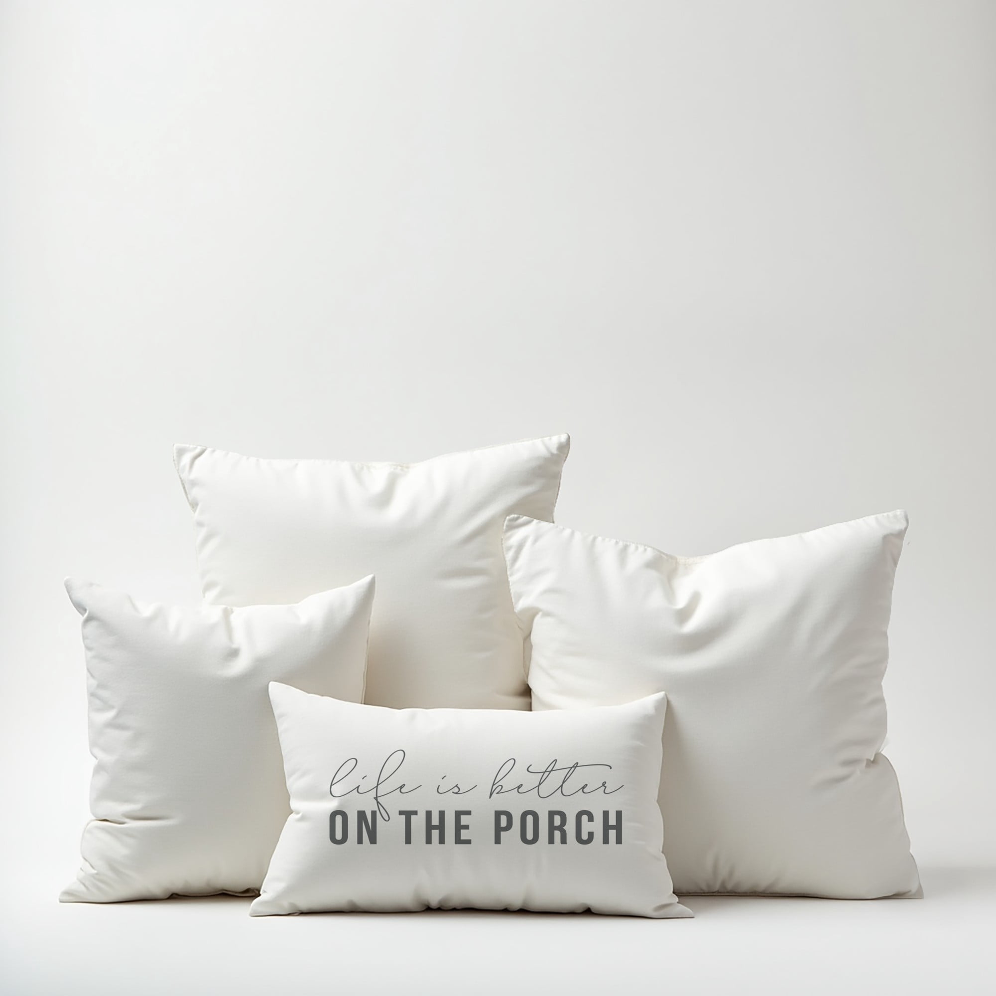 Creative Products Life is Better On the Porch White and Grey 14x20 Indoor / Outdoor Pillow