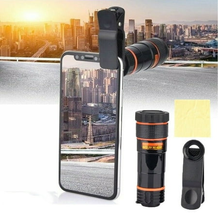 LNGOOR Cell Phone Camera Lenses Kit,12x Optical Zoom Lens Telescope Telephoto Clip on for Mobile Cell Phone Camera with iPhone Xs Max 8 7 6 Plus, Samsung HTC Moto and More