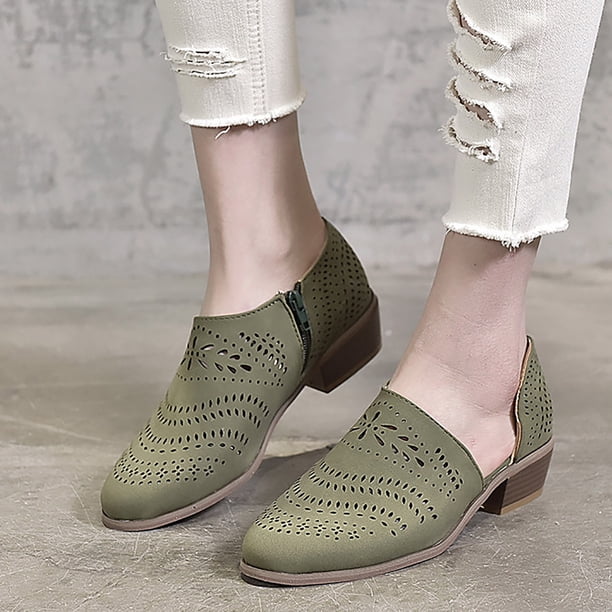 Zapatos casuales de mujer con cordones de invierno aterciopelados informales con tacones calados Wmkox8yii sdhk523
