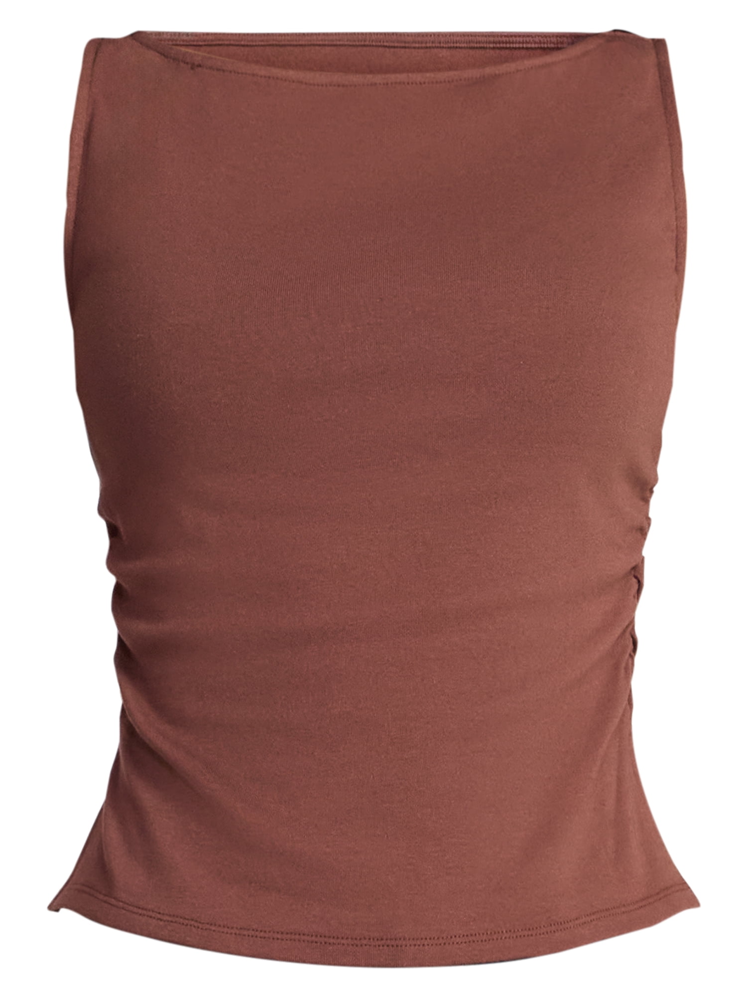 Madden NYC Women's Sleeveless Ruched Tank Top, Sizes XXS-XXL